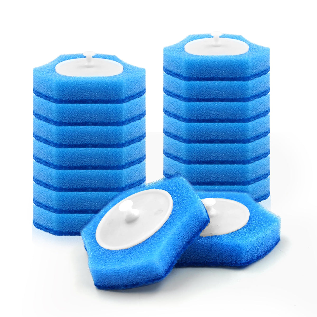 NEWE Disposable Toilet Brush Cleaner Refills 16 Packs, Compatible with Upgraded Clamping Wand System
