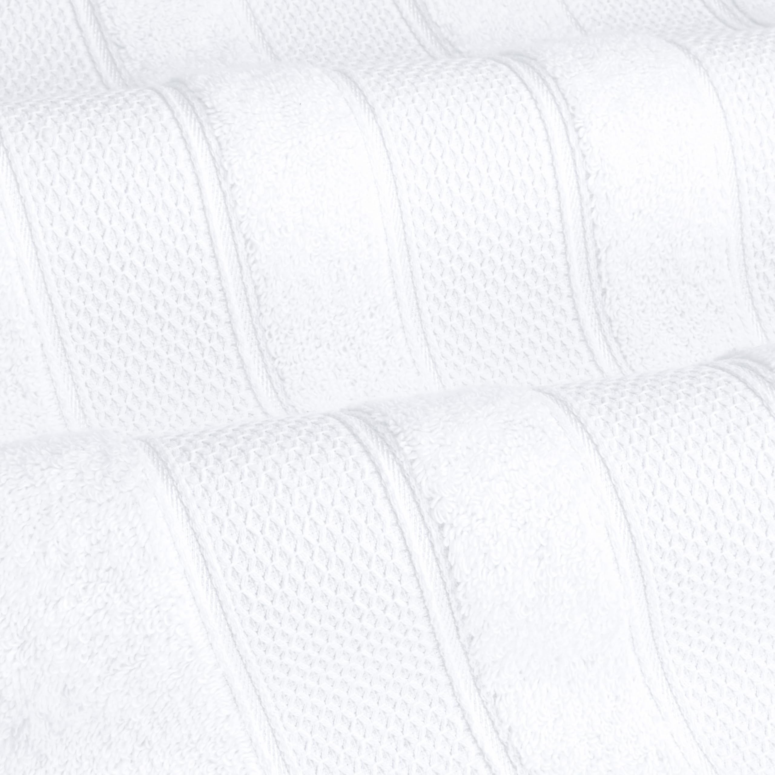 American Soft Linen Salem Turkish Bath Towel Set, 100% Cotton 600 GSM 6 Piece Towels for Bathroom, 2 Bath Towels 2 Hand Towels 2 Washcloths, White