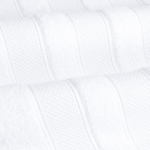 American Soft Linen Salem Turkish Bath Towel Set, 100% Cotton 600 GSM 6 Piece Towels for Bathroom, 2 Bath Towels 2 Hand Towels 2 Washcloths, White