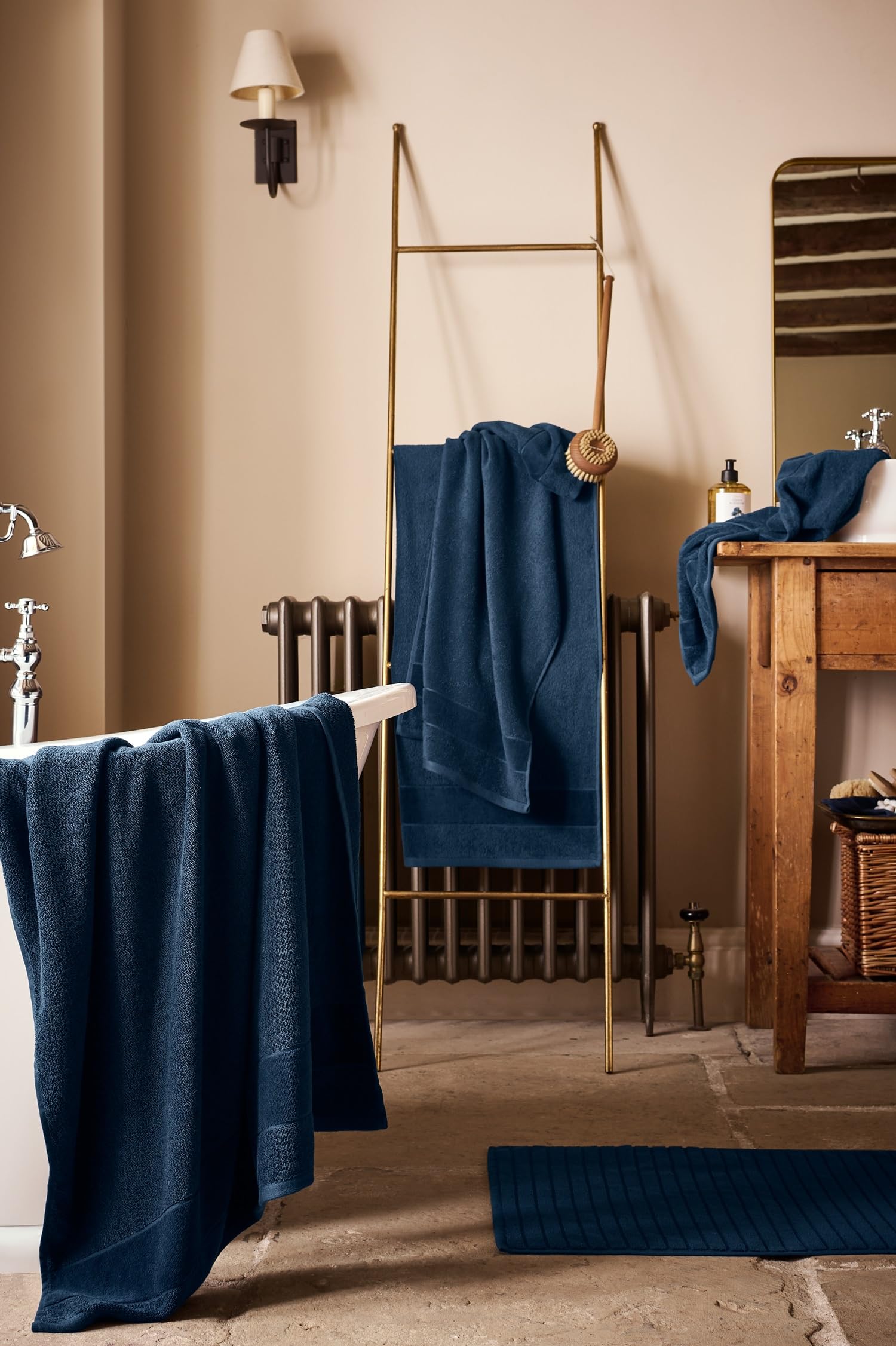 Christy Prism Bath Towel Set | 2 pieces | Vibrant Colours | 100% Turkish Cotton | Super Soft and Fluffy | Quick Dry | Midnight Navy