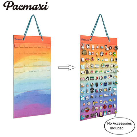 PACMAXI Hanging Brooch Pin Organizer, Display Pins Storage Case, Brooch Collection Storage Holder, Holds Up to 96 Pins.(Not Include Any Accessories)