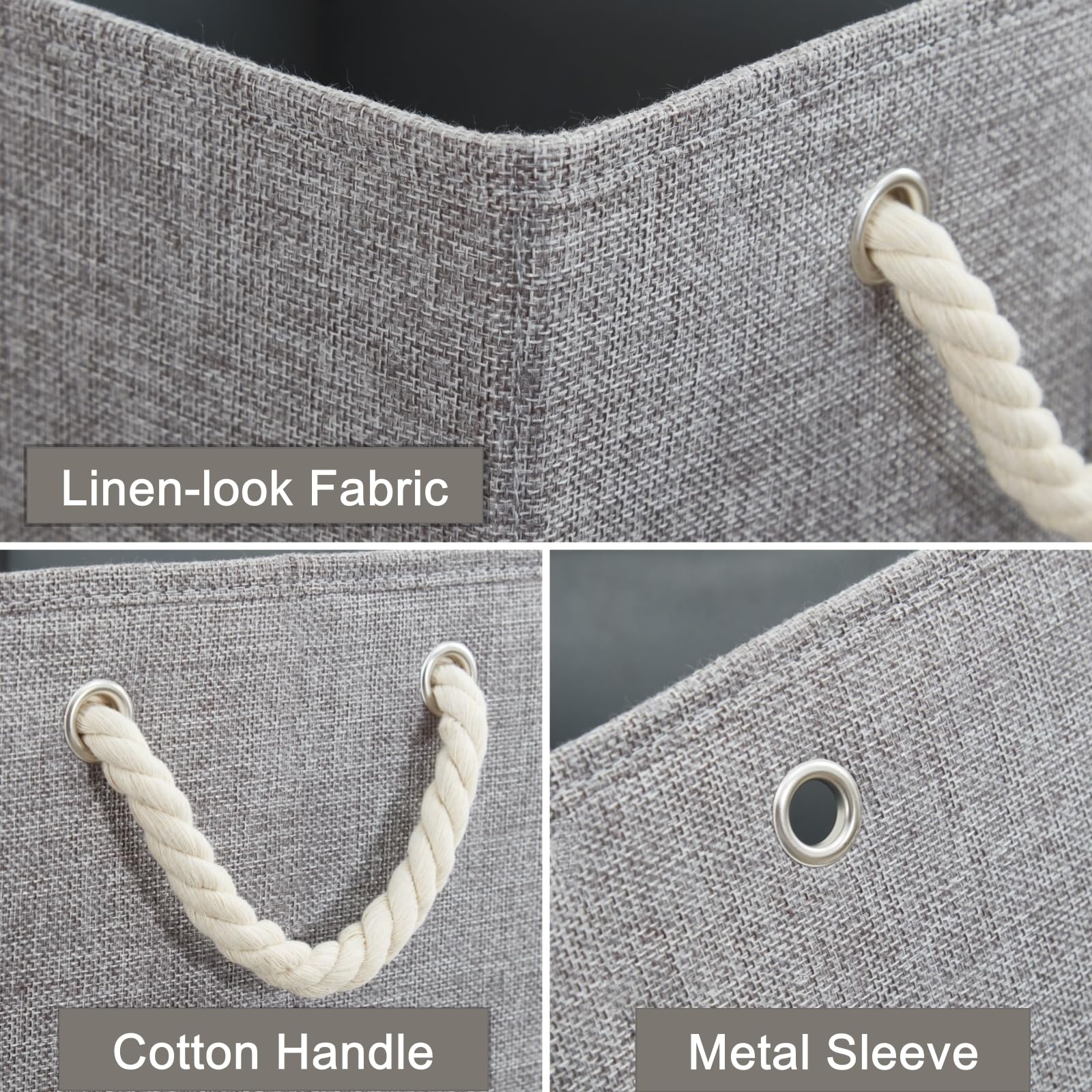 Mangata 4 Pack Storage Cubes for Shelves, Fabric Storage Boxes with Cotton Rope Handles Home Organization