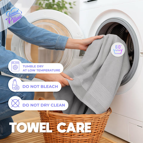 Cloud Pillow Set of 2 Bath Towels 70 x 140 cm 100% Cotton 500 g/m²