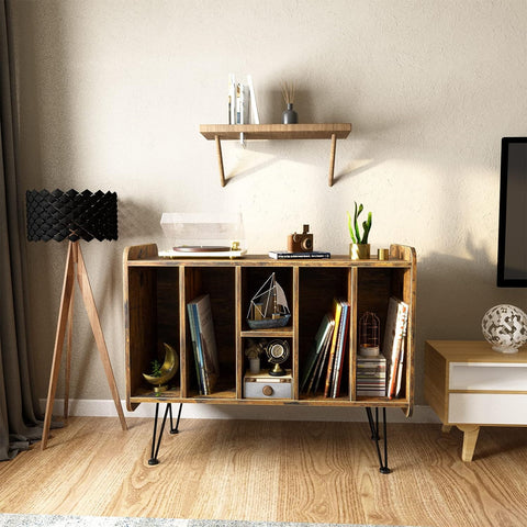 Huhote Record Player Stand, VinylRecord Storage 3 Tier End Table, Turntable Stand for Vinyl Player, RecordPlayer Table Up to 200 Albums