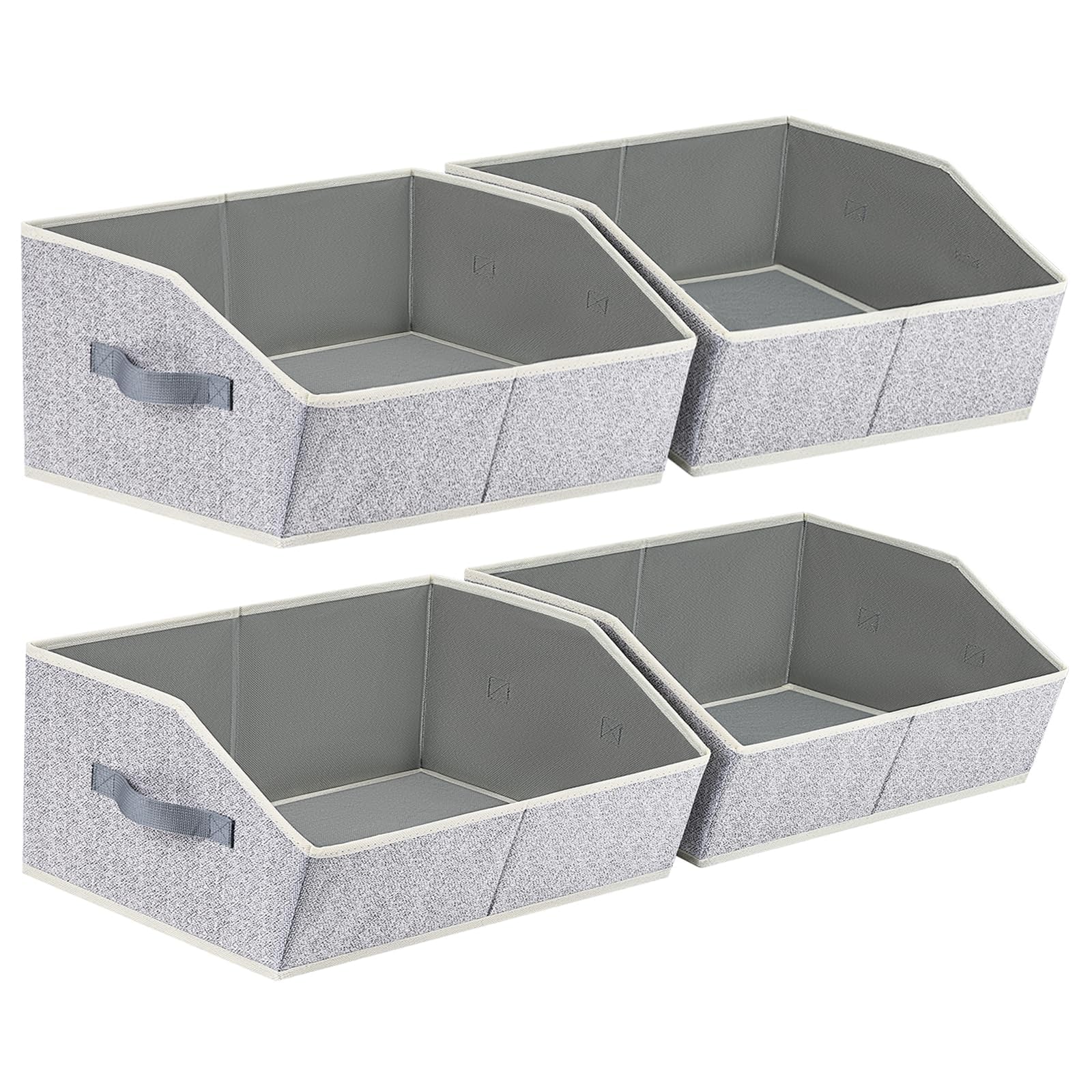 Homsorout Fabric Storage Boxes Cube - Large Wardrobe Storage Organiser with Handles, Foldable Opening Bins for Shelves, Bedroom Organising Clothes