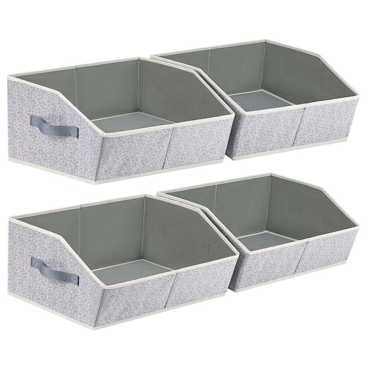 Homsorout Fabric Storage Boxes Cube - Large Wardrobe Storage Organiser with Handles, Foldable Opening Bins for Shelves, Bedroom Organising Clothes