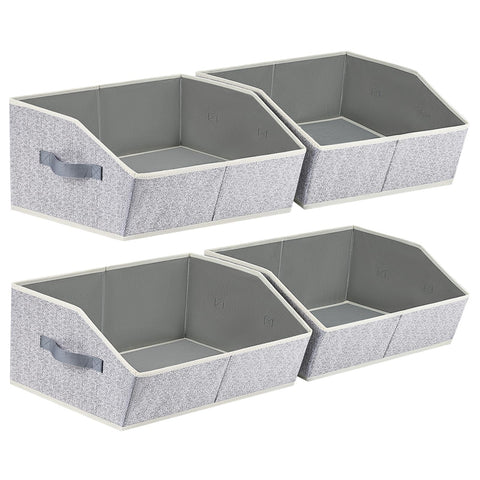 Homsorout Fabric Storage Boxes Cube - Large Wardrobe Storage Organiser with Handles, Foldable Opening Bins for Shelves, Bedroom Organising Clothes