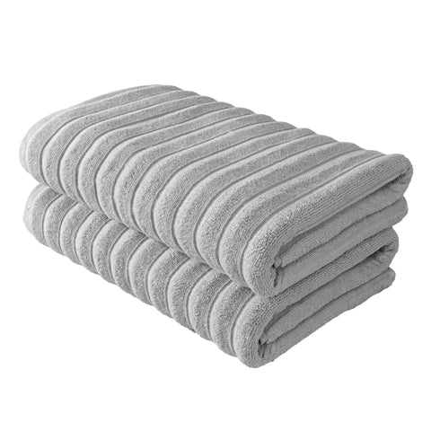 BERIBO Cloud Turkish Towel Set 100% Cotton 620gsm (Misty Dove, 2 Bath Towels)