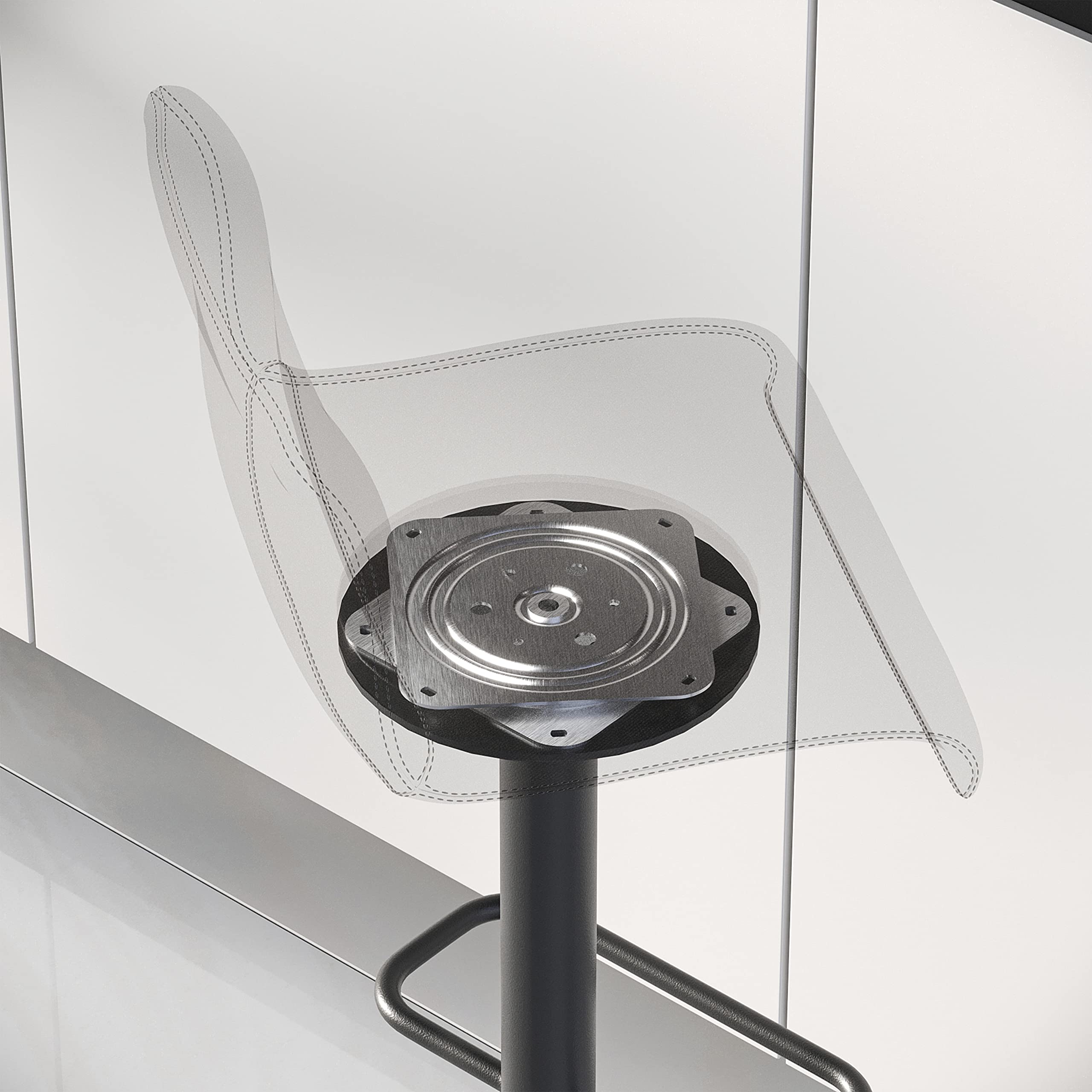 Emuca - Swivel Platform/Rotating Base of 360° for Cabinet/TV Screen, Zinc Plated, Steel
