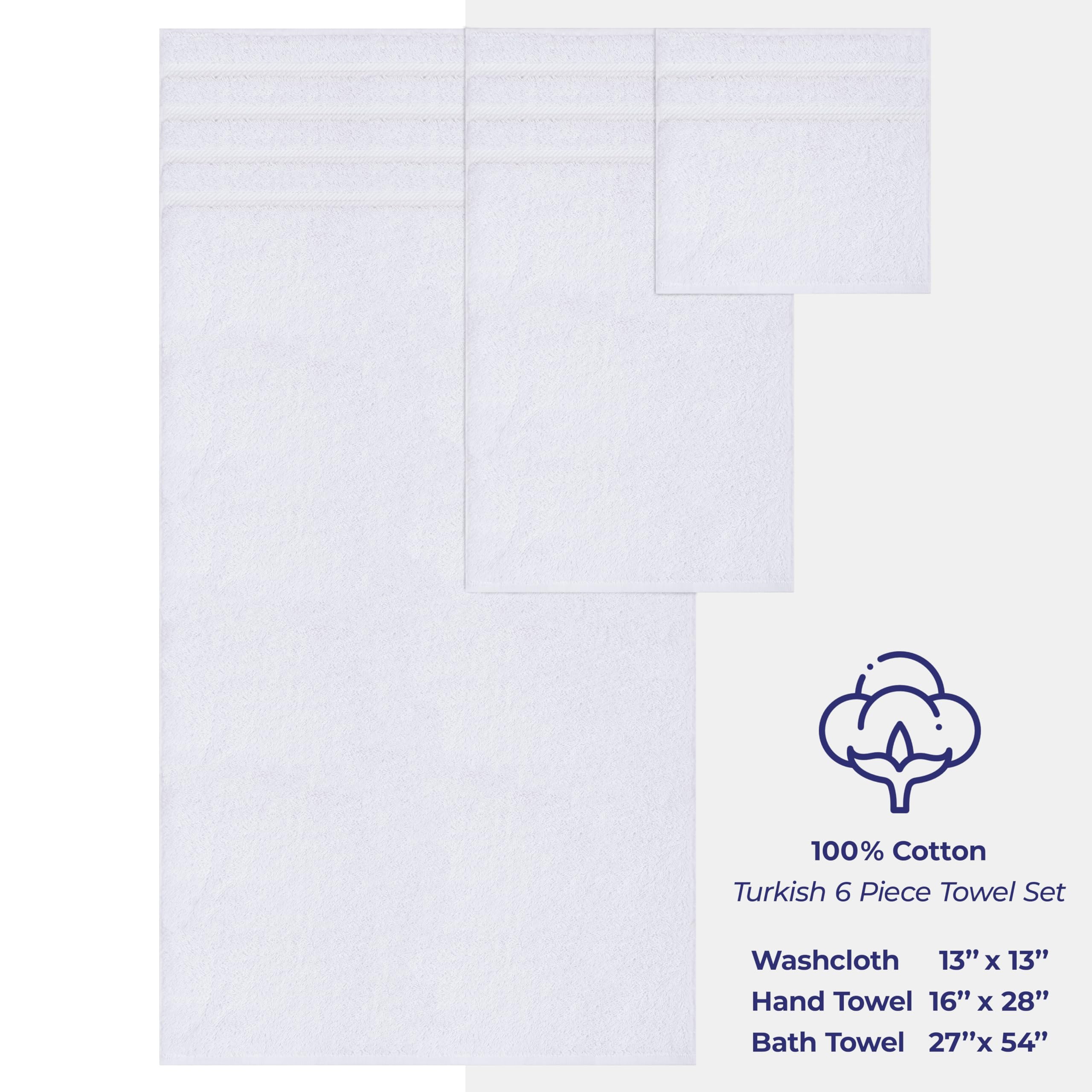 American Soft Linen Premium, Luxury Hotel & Spa, 6 Piece Towel Set, 100% Genuine Turkish Cotton for Maximum Softness and Absorbency, [Worth $78.95]