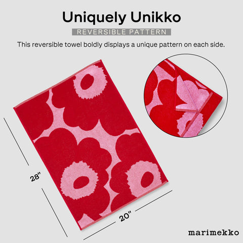 Marimekko Unikko Terry Cotton Hand Towel (Charcoal) – Floral Patterned Hand Towels – 28 in x 20 in