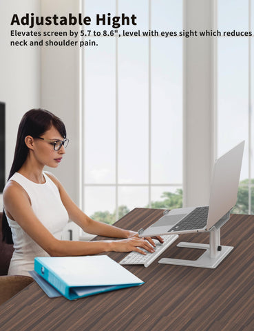 ALASHI Laptop Stand for Desk, Computer Stand Adjustable Height, Ergonomic Notebook Laptop Riser