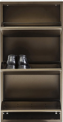 Kare Design Shoe Cabinet Caruso, 3 flaps, bronce, 103x50x14 cm