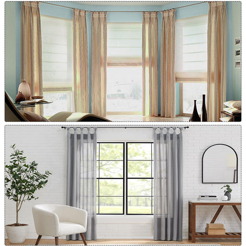 sourcing map 2pcs Corner Curtain Rod Connector, 90 Degree Window Curtain Rod Corner with Hex Wrench for 1 Inch OD Bay Window Curtain Rods, Silver