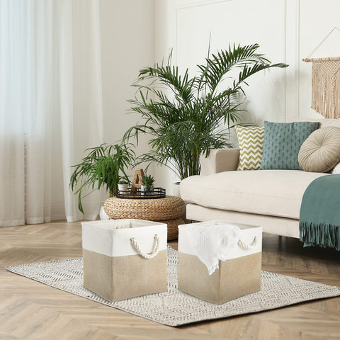 6 Pieces Cube Storage Bins Small Foldable Storage Cube Baskets with Sturdy Carry Handles Multipurpose Storage Cube Baskets Organizer Bin for Home