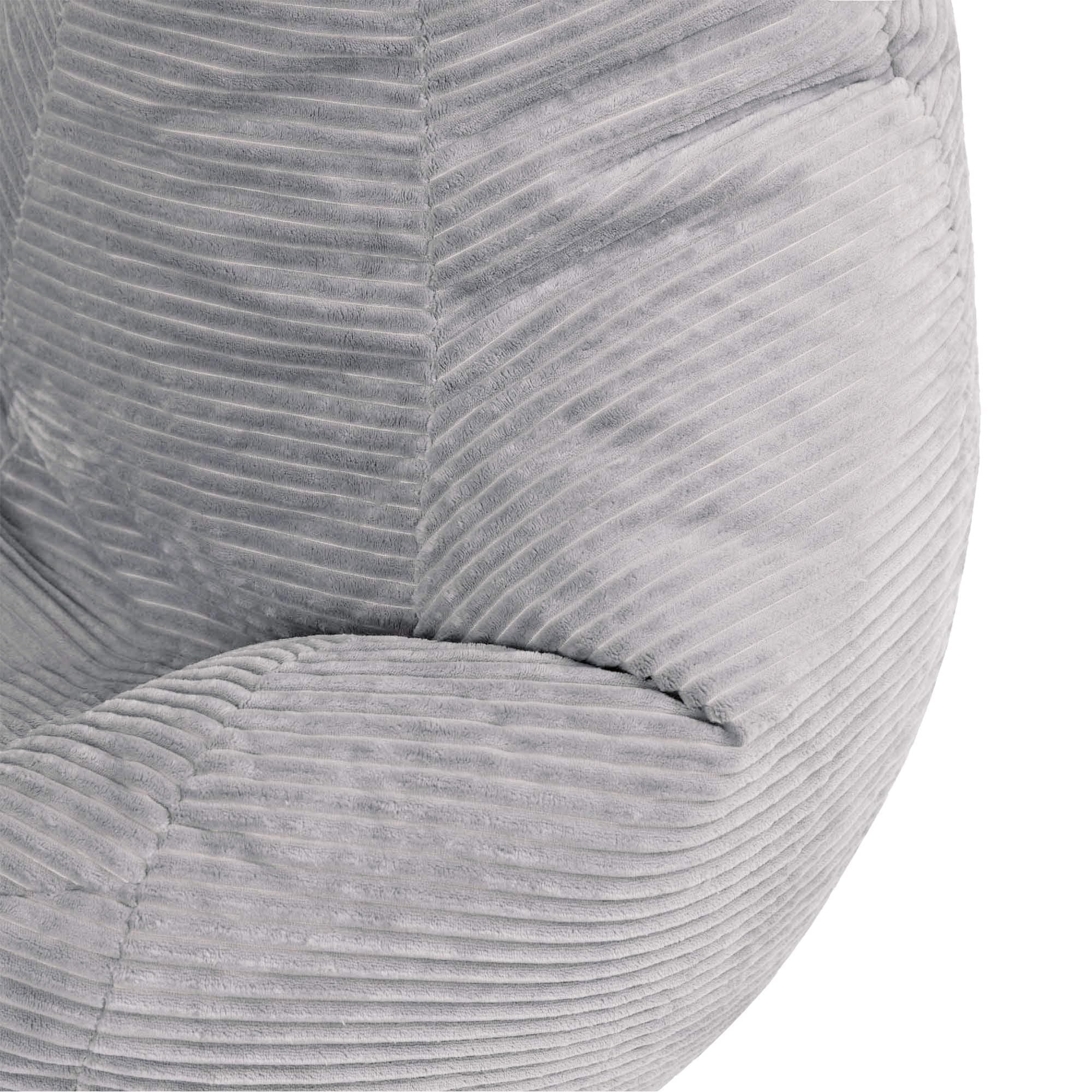 icon Dalton Large Cord Bean Bag & Footstool with Filling Included, Grey