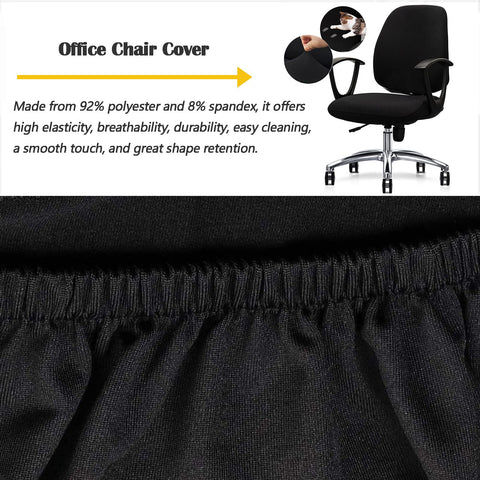 FYTXSZ Chair Covers Spandex Office Computer Chair Cover Stretch Removable Washable Rotate Swivel Chair Protective Covers (Black)