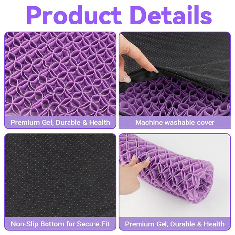 LCUHAVA Gel Seat Cushion new Honeycomb Design gel for Sitting Cool and Breathable Soft Sitter, Relieves Back and Tailbone Pain for Office Chairs