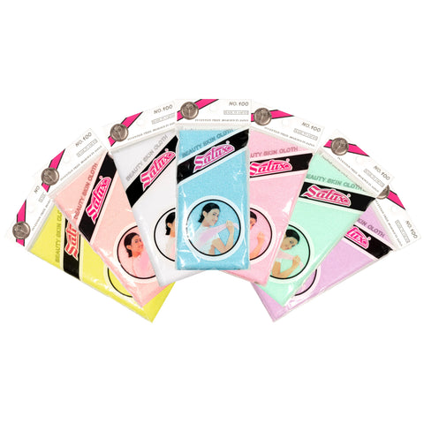 SALUX Bath Towel Pink Yellow Peach Blue White Purple Green Count 7 Pack
