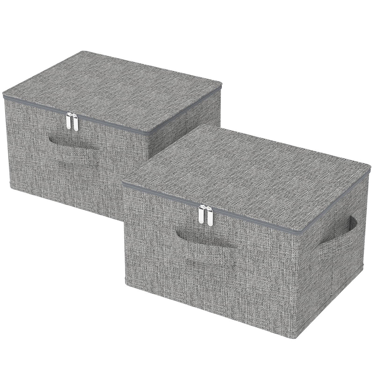 ENUMAIL Underbed Storage Boxes with Zippers,50x40x30cm,Grey,2 Pack
