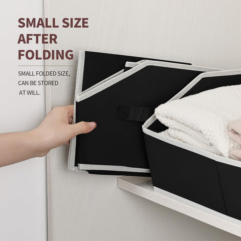 Homsorout Fabric Storage Box - 8 Pack Sloped Front Wardrobe Organiser Black