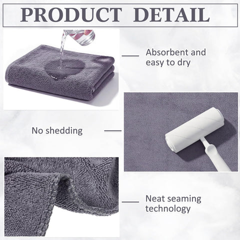 Tatuo 12 Pcs Drying Microfibre Hair Salon Towels 34 x 70 cm Quick Dry Absorbent Hand Towels for Bathroom Soft Hairdressing Cloths for Face Bath Gym