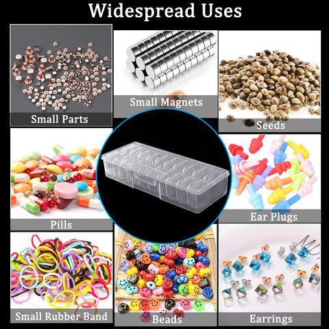 Qualsen Storage Boxes with Lids, 40 Pieces, 3.5 x 3.5 x 1.8 cm