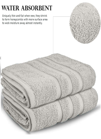Uk Furniture 2 Pack Extra Large|95x200cm| Super Jumbo Bath Sheet Towels100% Egyptian Cotton 700GSM Super Soft Towel Set. (Silver)