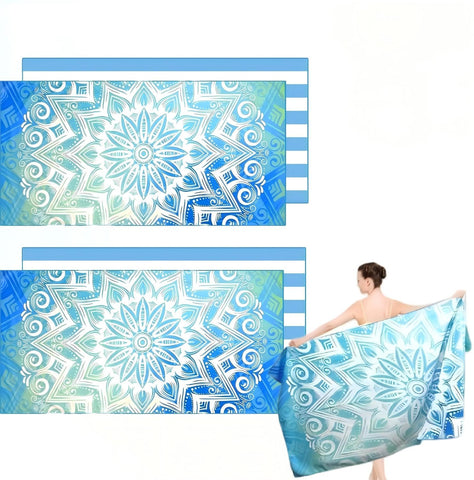 2Pack Microfibre Beach Towels for Adults,Microfibre Lightweight Beach Towel
