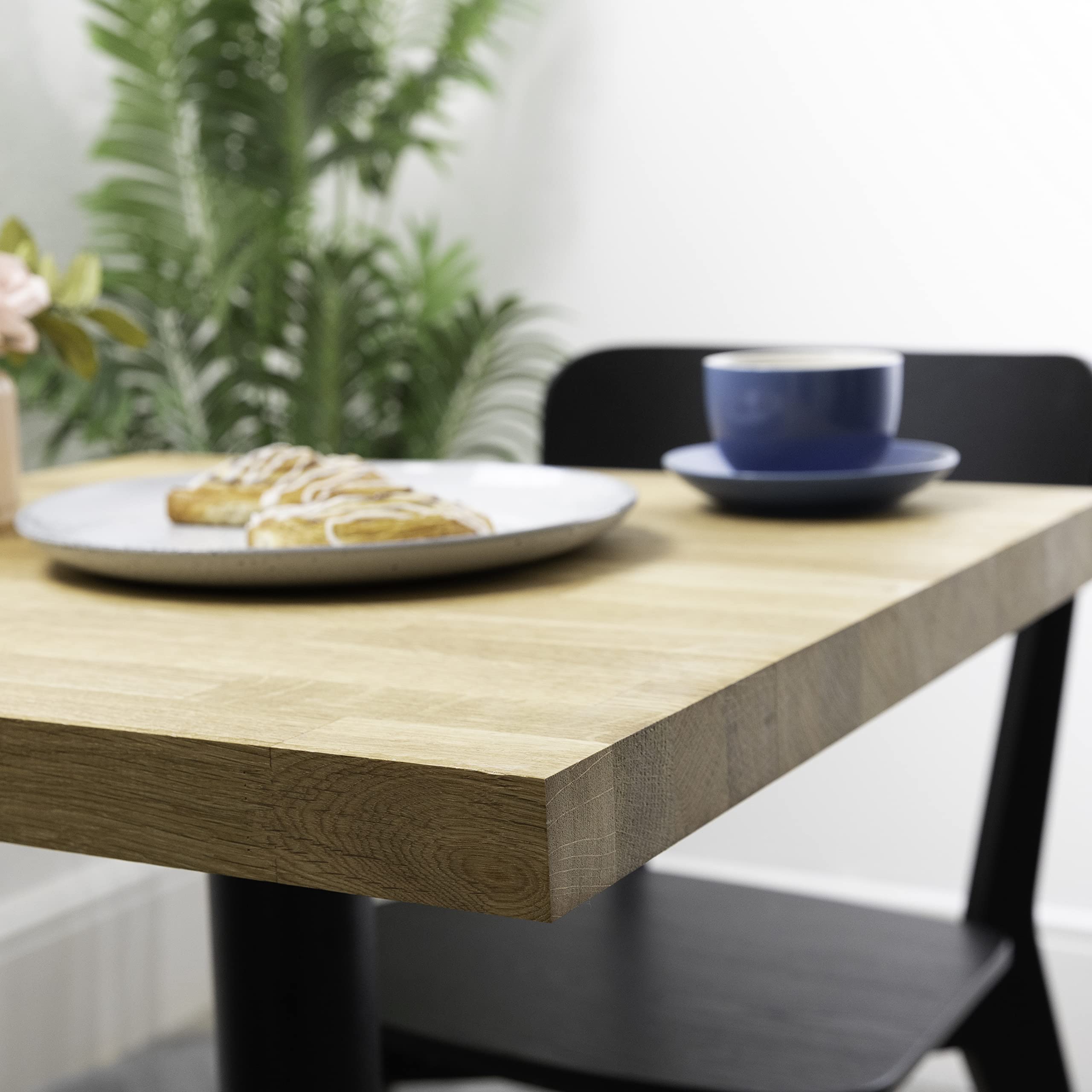 domli Solid Wood Premium Oak Table Top | 1200m x 600mm x 27mm | Top Grade European Wooden Large Square Kitchen Dining Tabletop Worktop Desktop