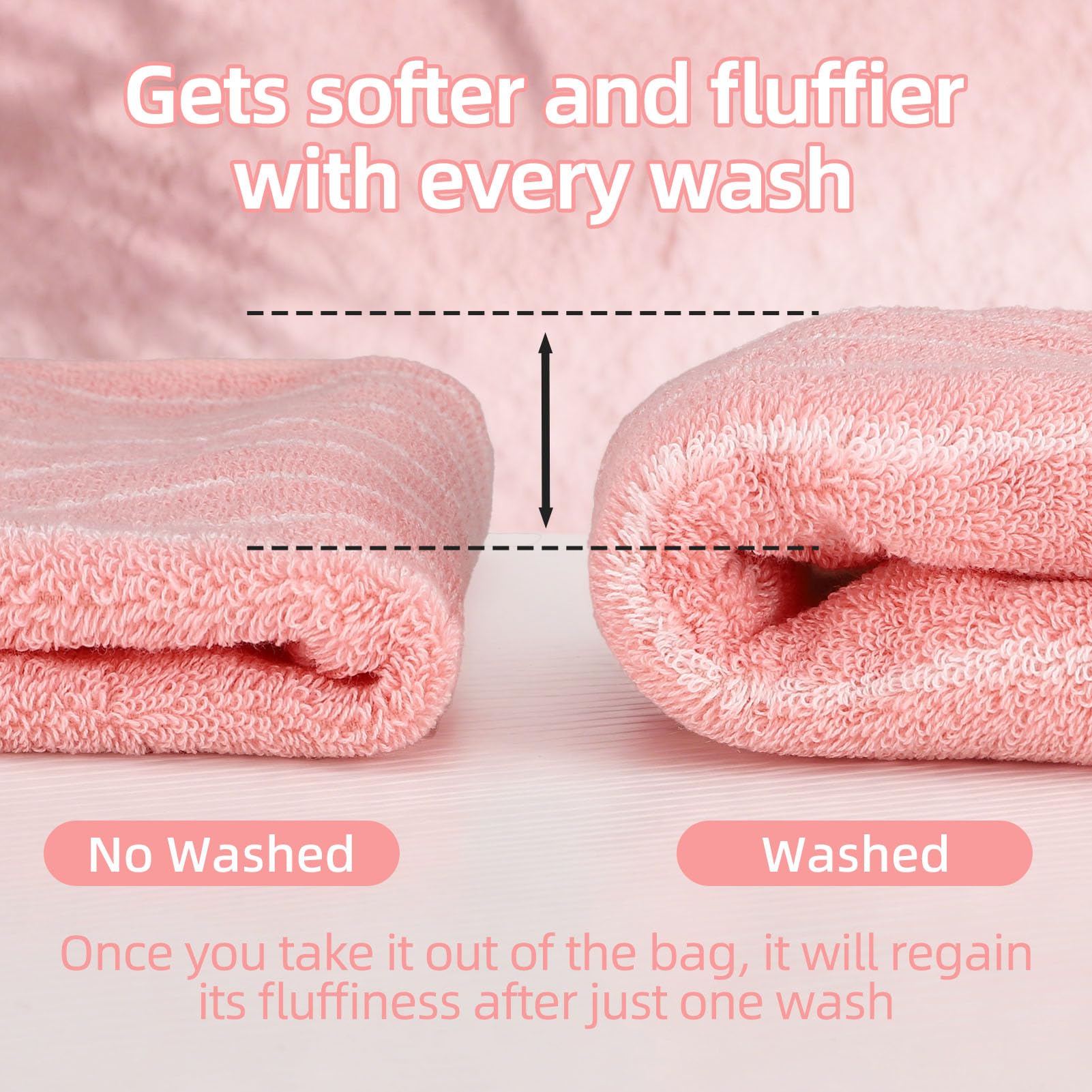 saerryor 3 Pack Hand Towels Cotton Soft Absorbent Towels 14” x 29” Pink