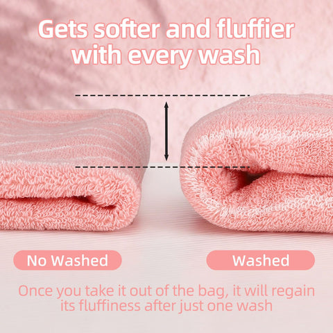 saerryor 3 Pack Hand Towels Cotton Soft Absorbent Towels 14” x 29” Pink
