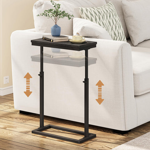 TUTOTAK End Table, Side Table, Tall Couch Table, Sofa Table, Living Room, Bed Room, Black TB01BK083EU