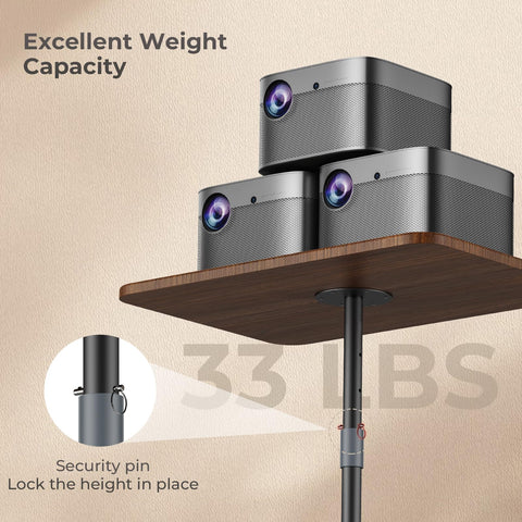 POLESTO Portable Laptop Stand, Bedside/Sofa Table with Height Adjustable 18''~48'', Sleek Wooden Lectern Standing Desk Mobile Podium for Home, Office
