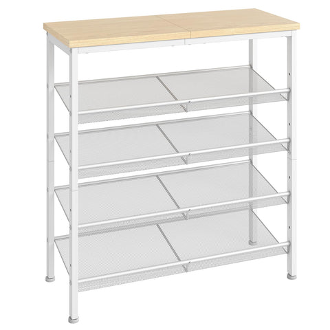 HOOBRO Shoe Rack, 5-Tier Shoe Organizer, Shoe Storage Rack for 16-20 Pairs, Adjustable Mesh Shelves, Shoe Storage Unit for Entryway, Metal Frame
