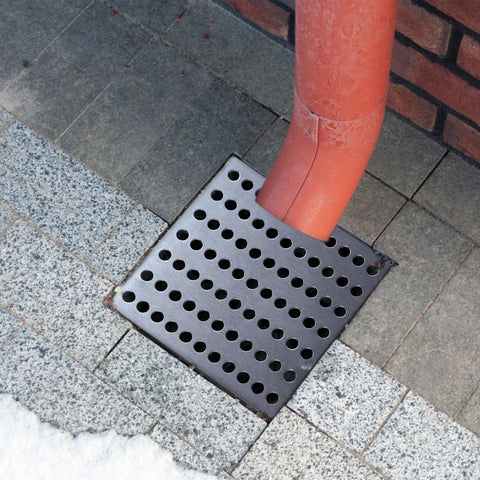 Set of 2 Drain Covers Outdoor Drain Protection Square Leaf Guard 15cm x 15cm - Rustproof Metal Stainless Steel Swirl Drainage Guard Outdoor & Garden