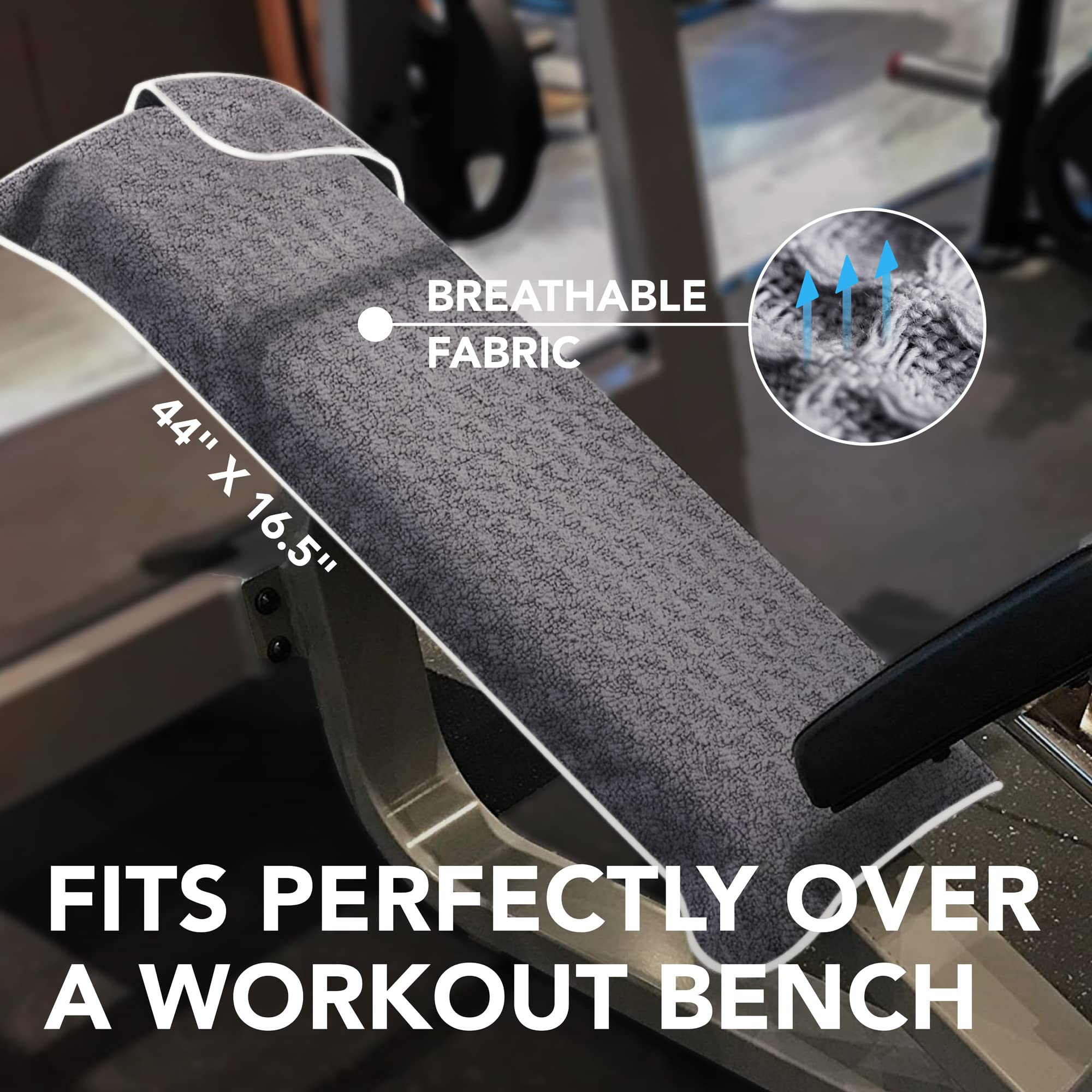 Fitness Gym Towels - 2 Pack - for Workout and Sports - Absorbent, Fast Drying, Odour-free - Grey