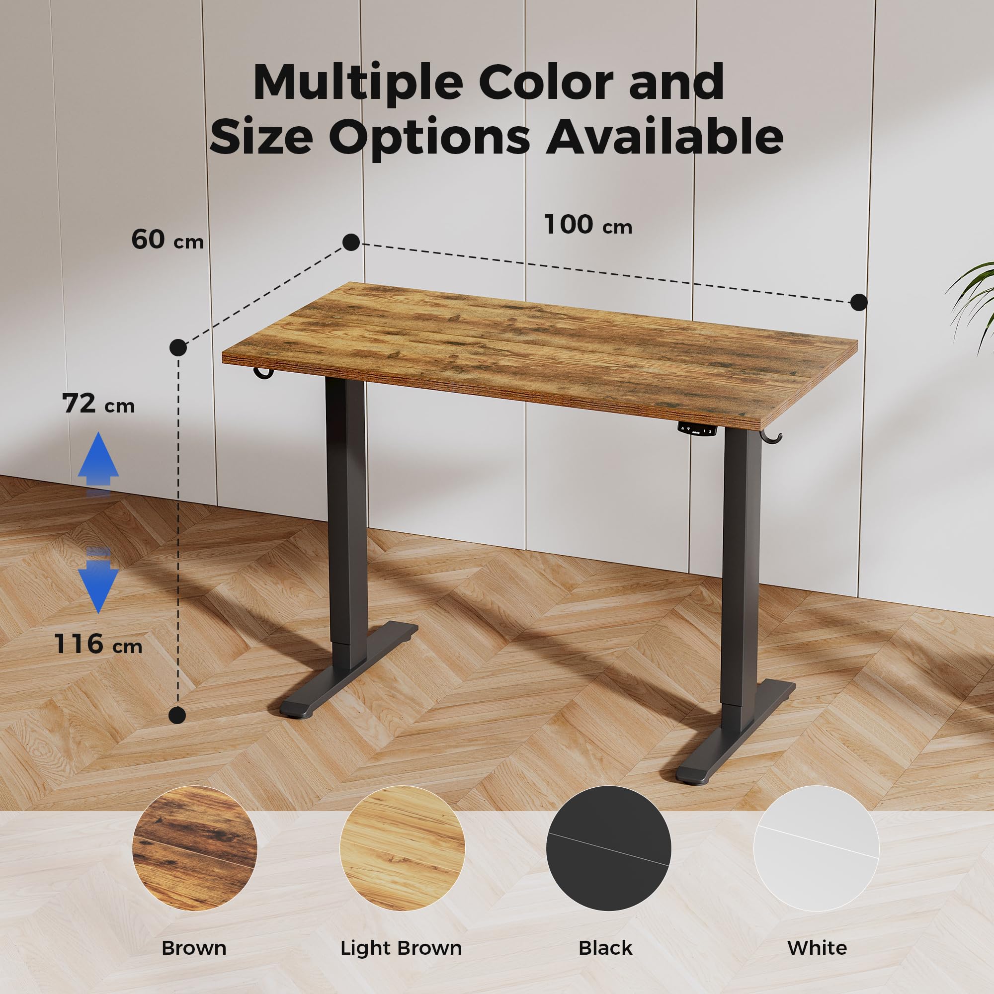 Agilestic Electric Standing Desk, 2 Memory Buttons, 100x60cm