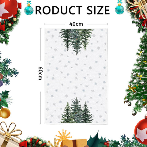 LYhsmg 2PCS Christmas Tea Towels,Christmas Hand Towels,Quick Dry Dish Towels Bar Towel,Machine Washable Kitchen Towel,Cotton Super Soft,Xmas Tree