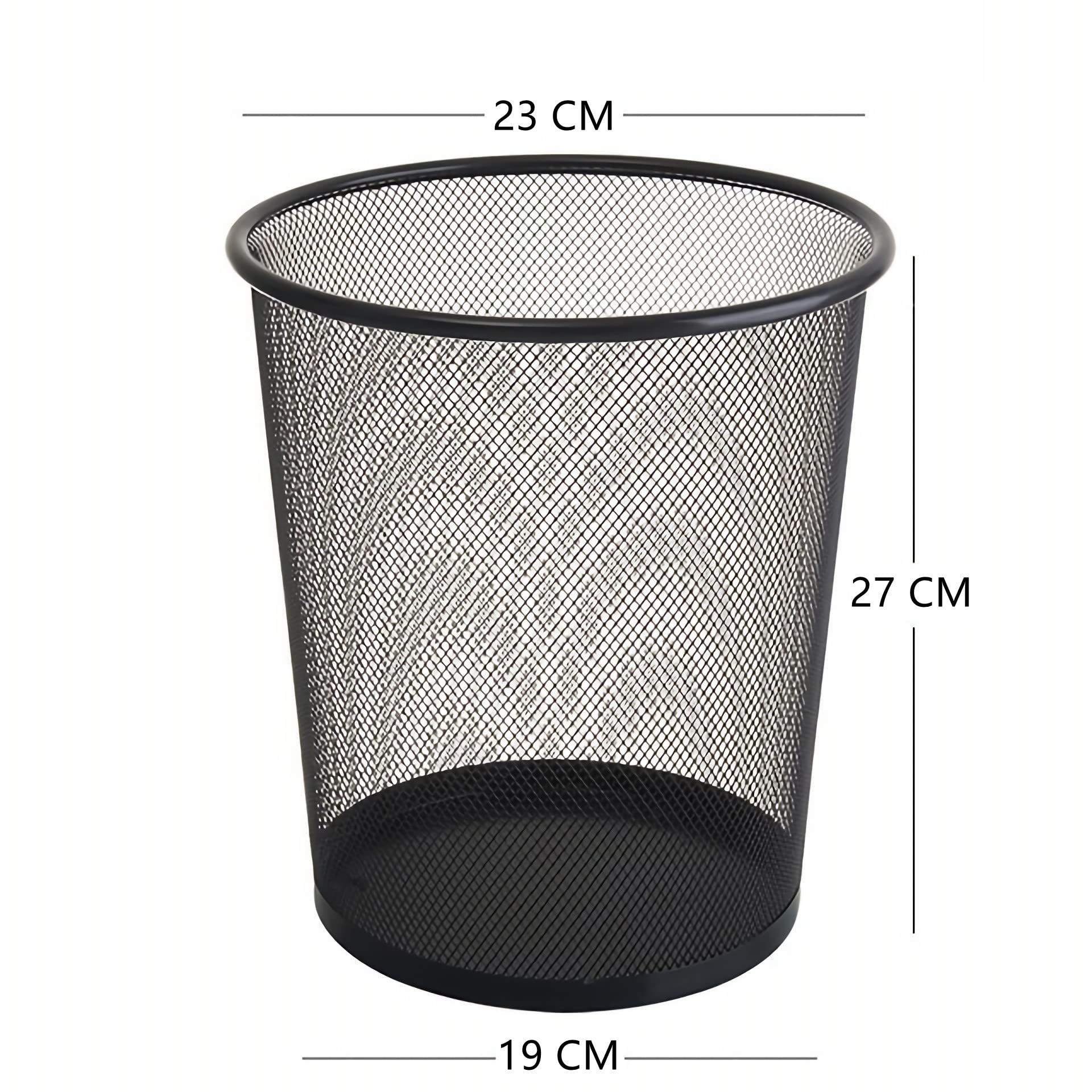 Tebery 4 Pack Mesh Waste Paper Bin, 12 Litres Metal Mesh Wastebasket, Mesh Trash Can Rubbish Bin, Waste Basket Garbage Can for Bathrooms, Kitchens