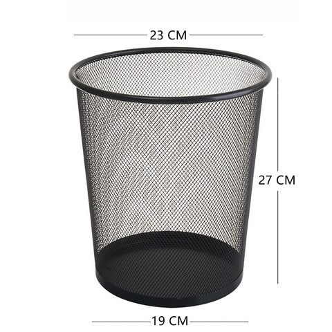 Tebery 4 Pack Mesh Waste Paper Bin, 12 Litres Metal Mesh Wastebasket, Mesh Trash Can Rubbish Bin, Waste Basket Garbage Can for Bathrooms, Kitchens