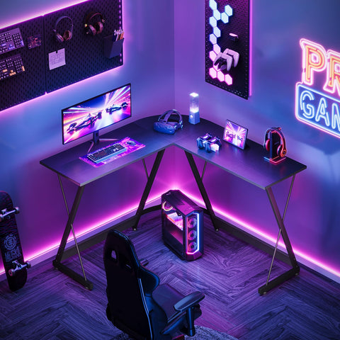 ODK L Shaped Gaming Desk,120×120 cm, Black