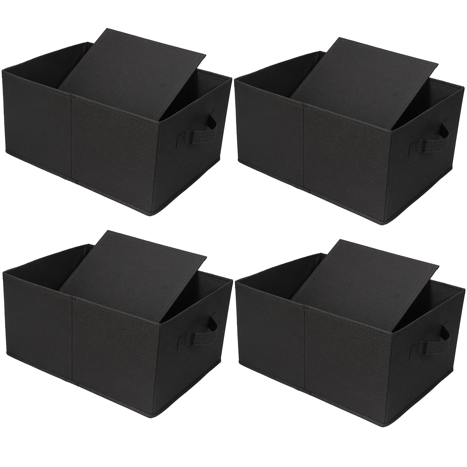 JAKAGO Foldable Wardrobe Fabric Storage Boxes 4 Pack, 39 x 29 x 20 cm