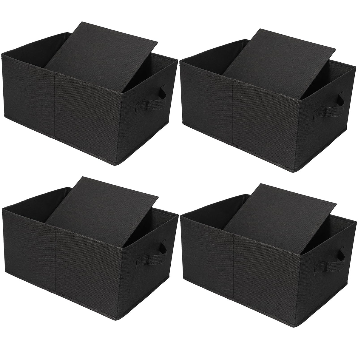 JAKAGO Foldable Wardrobe Fabric Storage Boxes 4 Pack, 39 x 29 x 20 cm