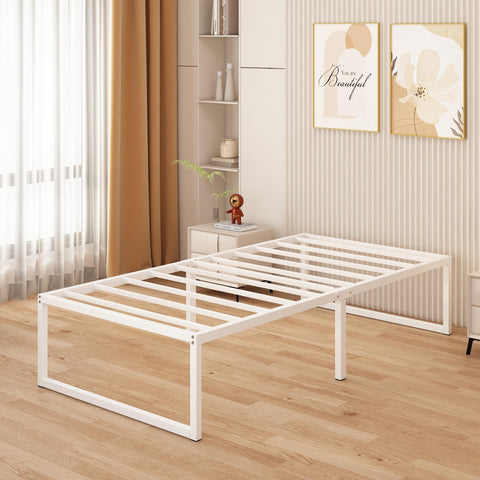 Yicensen Single Bed Frame 90x190 cm, Easy Assembly, Noise Free, White