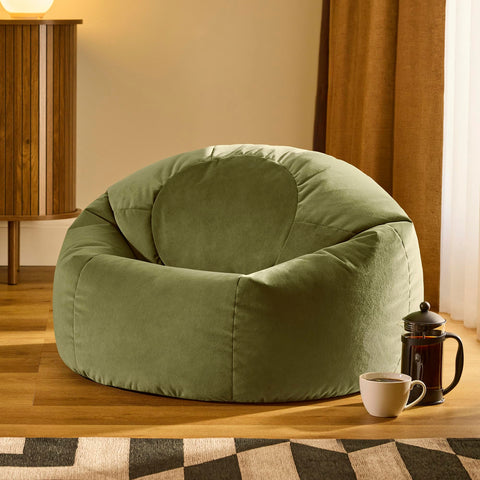 icon Kingston Velvet Bean Bag with Filling Included, Green
