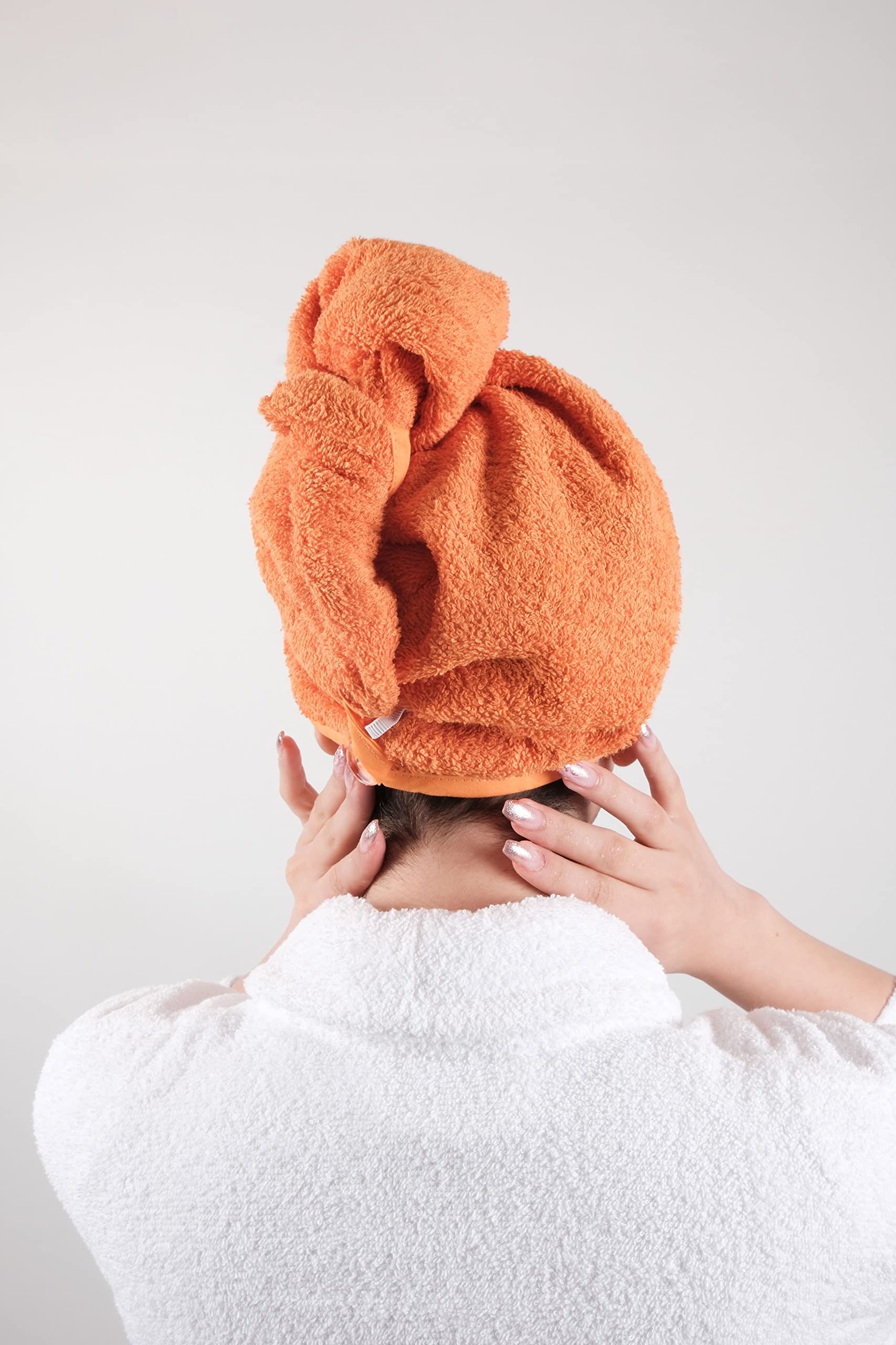 LLAMAXY Hair Towel 100% Pure Organic Cotton Hair Drying Towels Adult Child Hair Wraps Hair Turban - Towel Wrap Hair Drying Towel