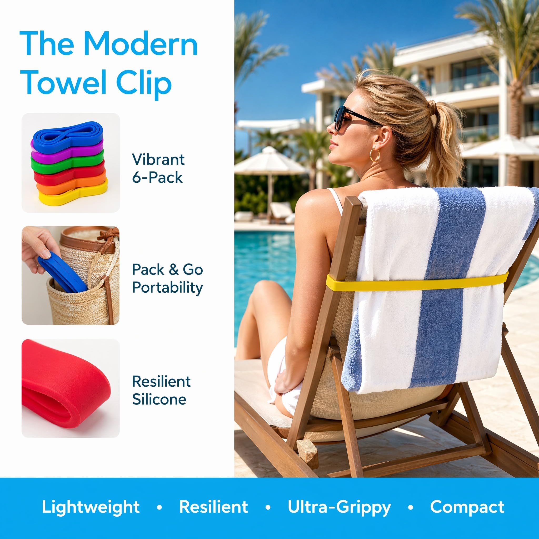 QIANSSE 6 Pack Beach Towel Clips