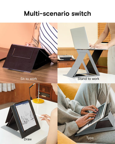 MOFT Z Laptop Stand for Desk, Slim Adjustable Laptop Riser Foldable Laptop Holder, 4 Sitting Modes, Compatible with Most Laptops Up to 17"