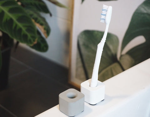 anaan Concrete Toothbrush Holder Pen Stand Small Free Standing Storage Set